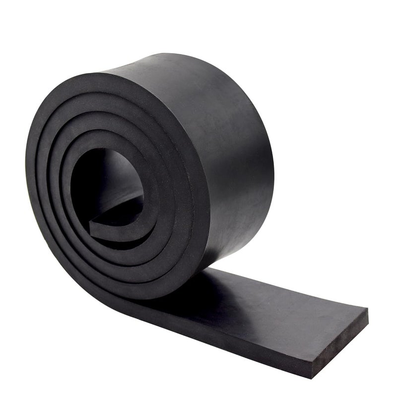 TEKDOE 1/2 Inch Thick Neoprene Rubber Strips and Heavy-Duty Solid Rubber Rolls, Sheet for DIY Gasket, Warehouse, Pads, Seals, Weather Stripping, Flooring (3 Inch Wide, 5 Feet Long) - Image 1